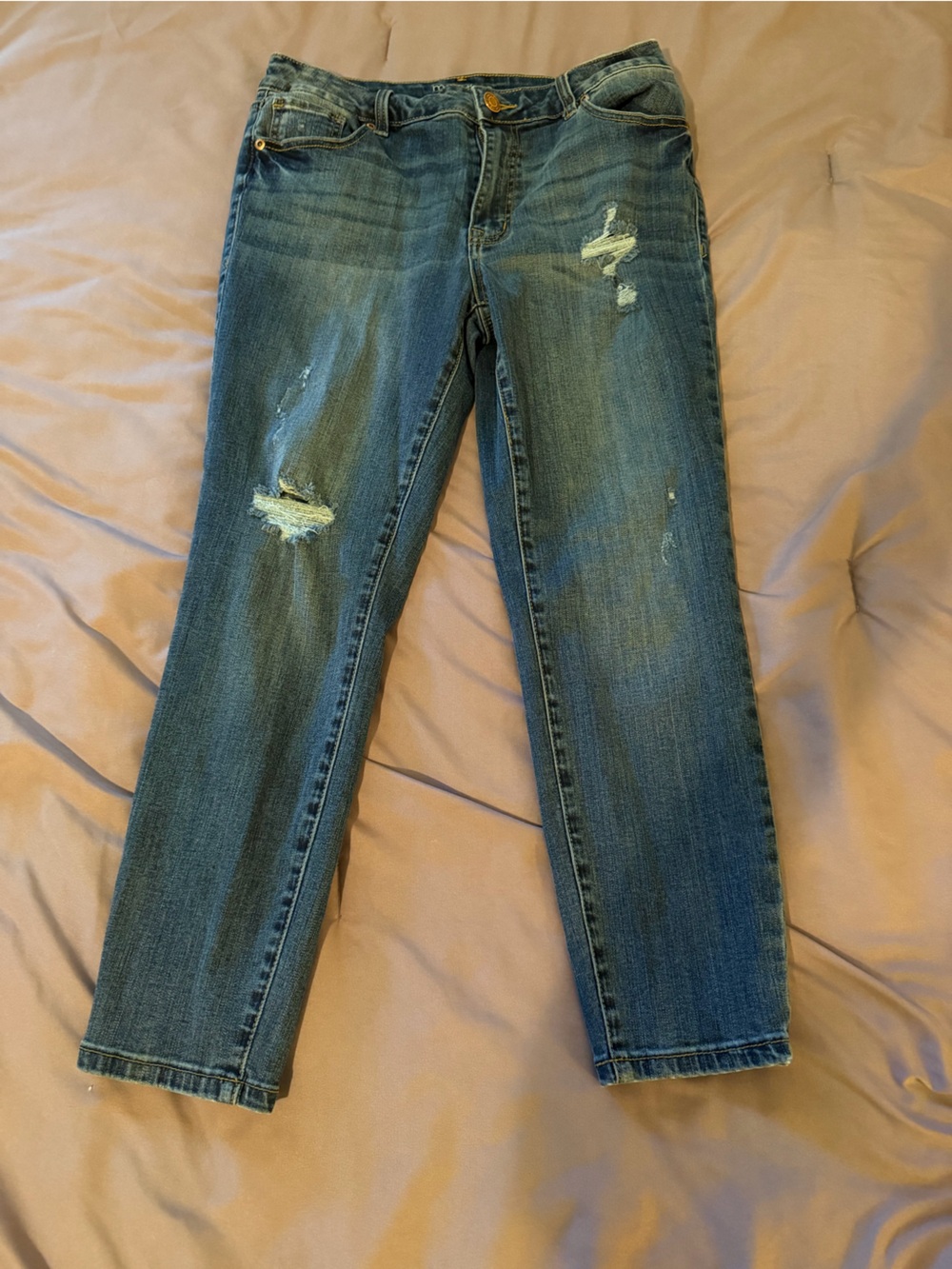 Maurices Distressed Blue Denim Jeans - 12